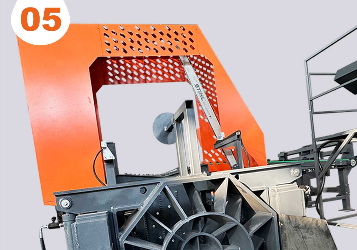 Ligne de traitement du bois de chauffage