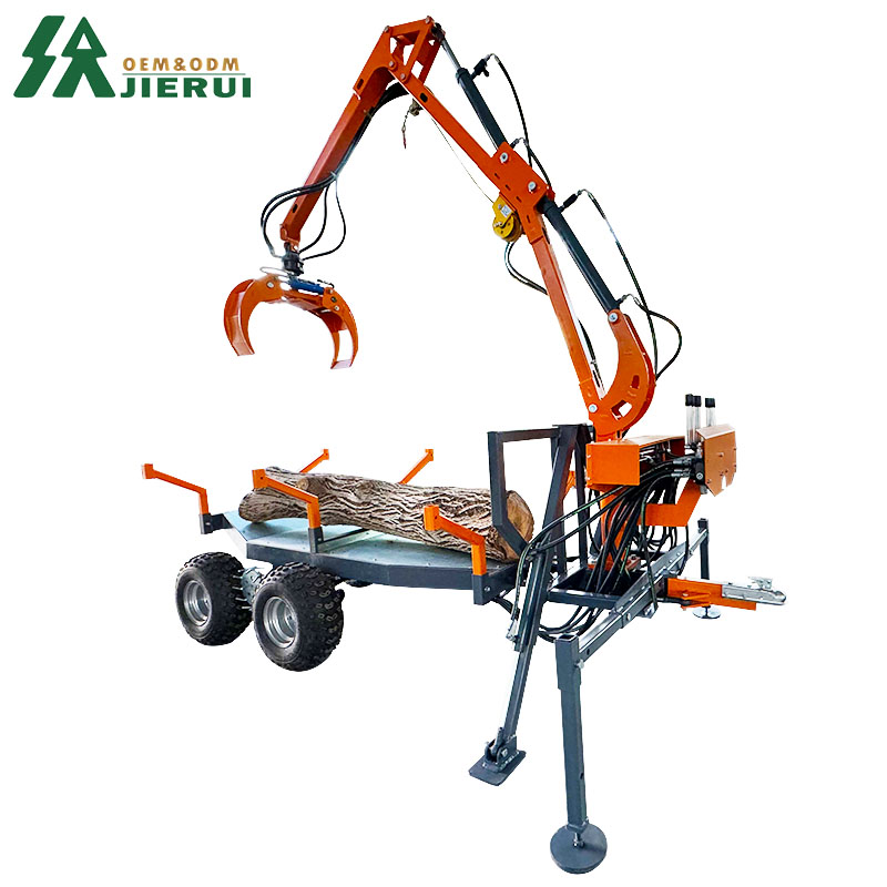 Trailer in legno con gru