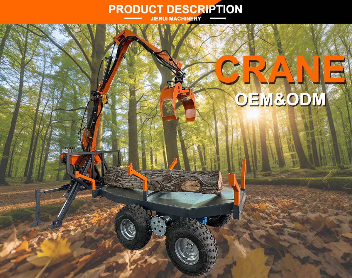 Trailer in legno con gru Trailer in legno con gru