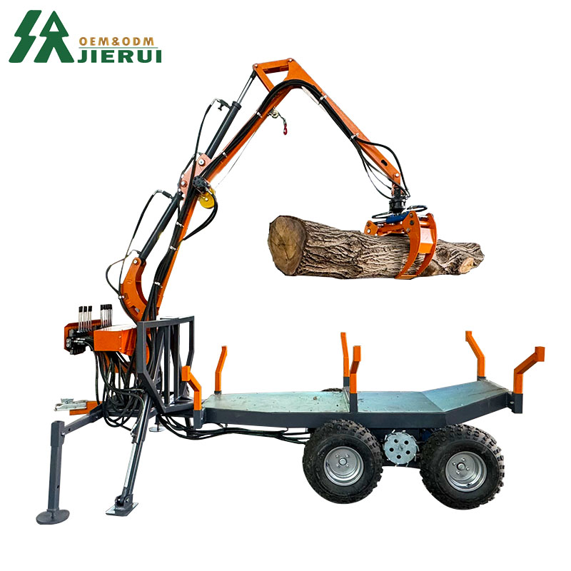 Loader Trailer With Grabber Crane